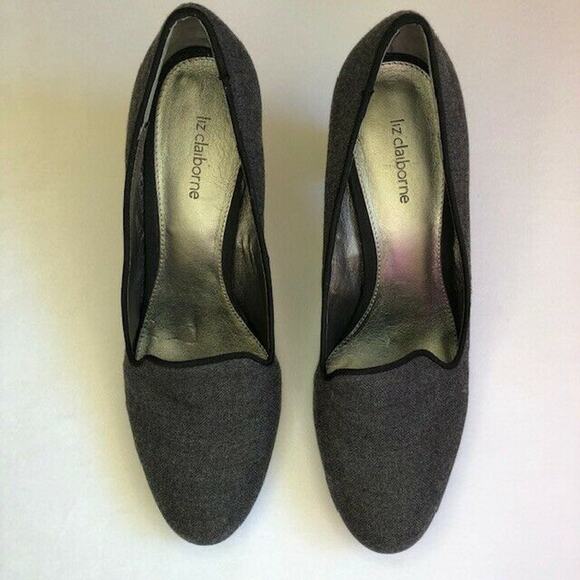 Liz Claiborne gray black tweed pumps 3 1/4" heel size 10 "Joanie" - Picture 1 of 5